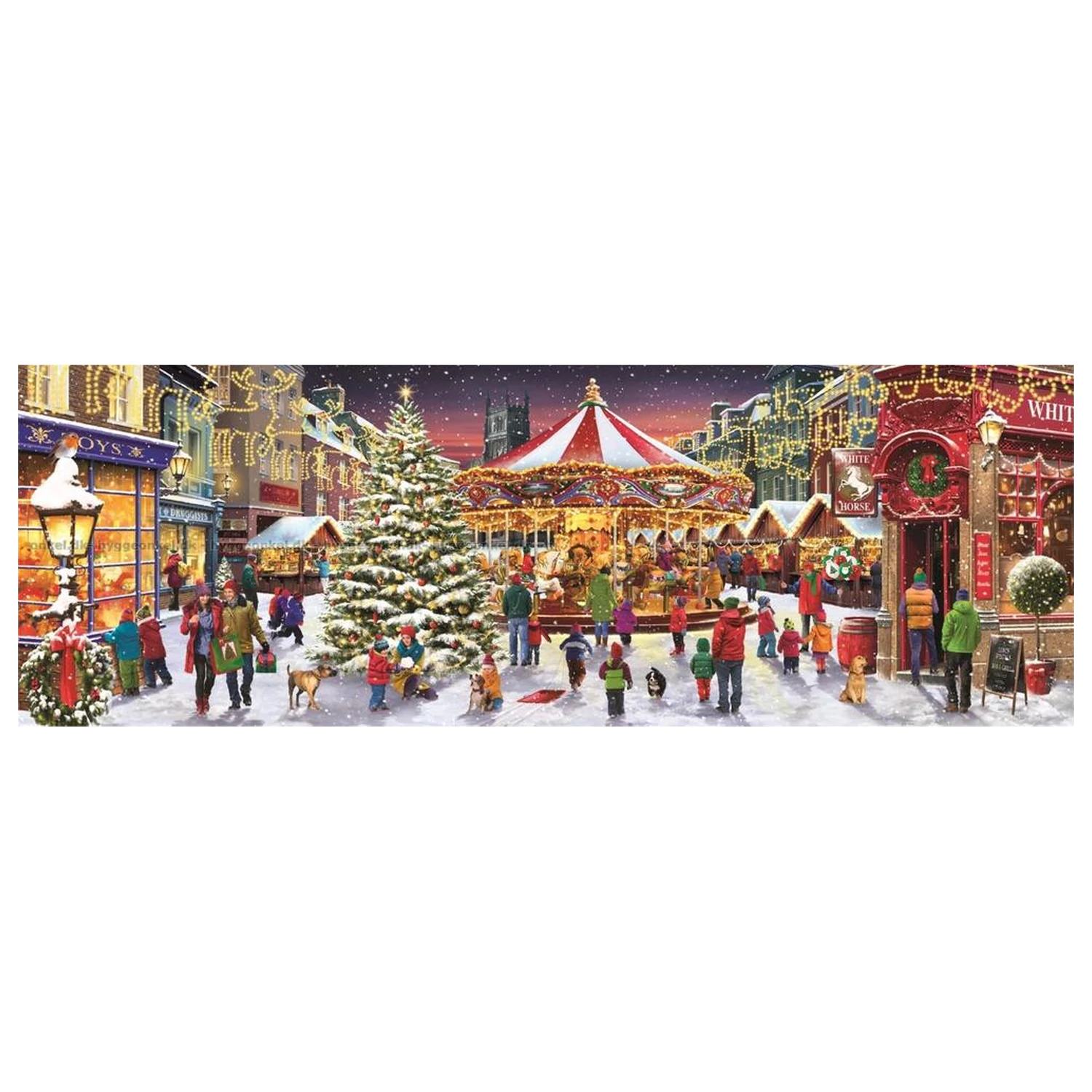 Karácsonyi falu Village 1000 db-os panorama puzzle Clementoni termékfotó