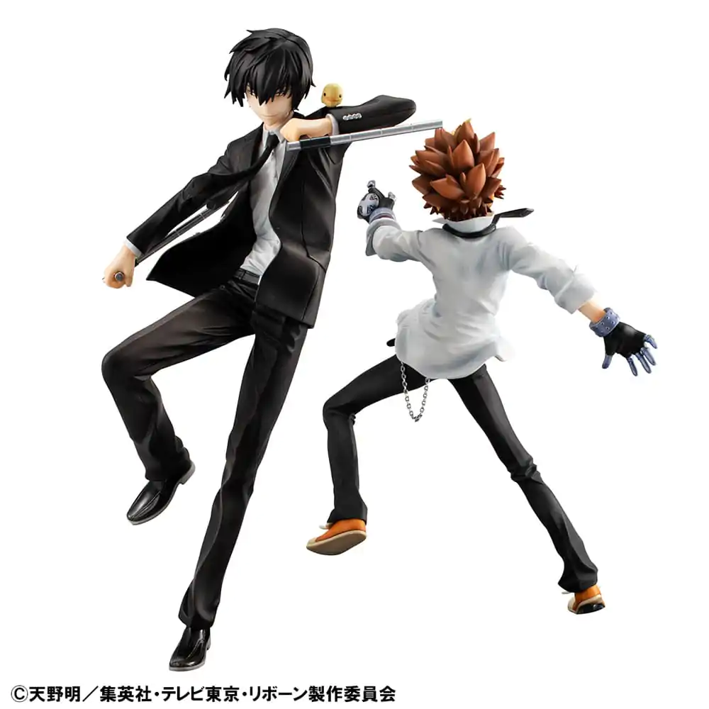 Katekyo Hitman Reborn! G.E.M. Series Tsunayoshi Sawada &amp; Kyoya Hibari &amp; Reborn Set PVC szobor figura 21 cm termékfotó
