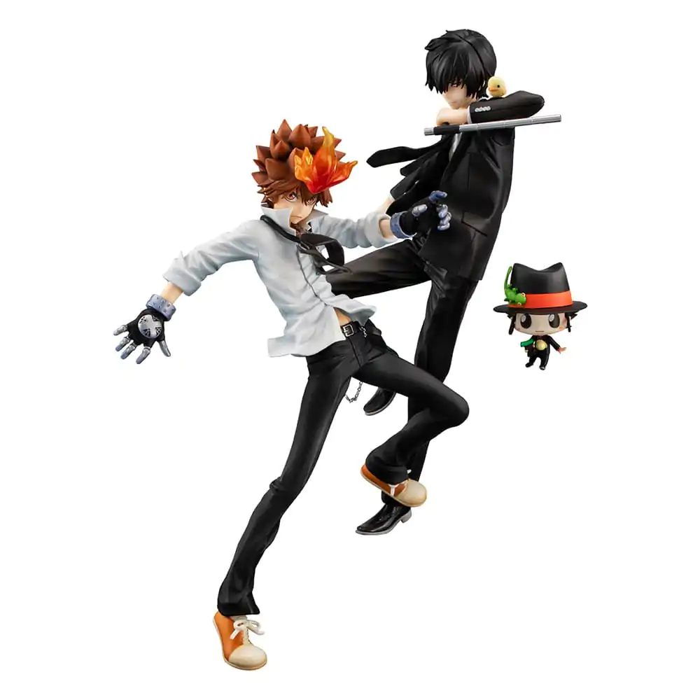 Katekyo Hitman Reborn! G.E.M. Series Tsunayoshi Sawada &amp; Kyoya Hibari &amp; Reborn Set PVC szobor figura 21 cm termékfotó