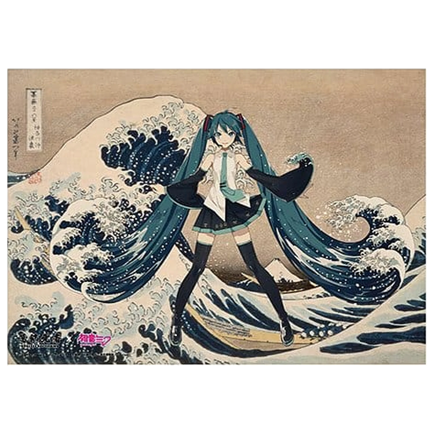 Katsushika Hokusai x Hatsune Miku Thirty-six Views of Mount Fuji The Great Wave off Kanagawa akril panel 30 cm termékfotó