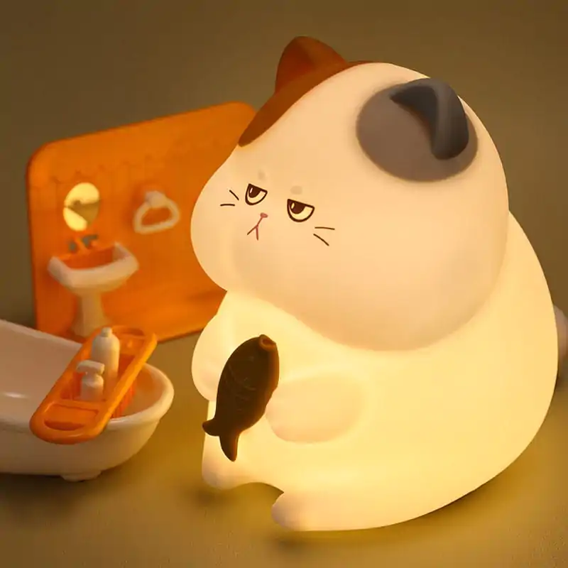 Kawaii 3D  Funny Cat éjszakai lámpa termékfotó