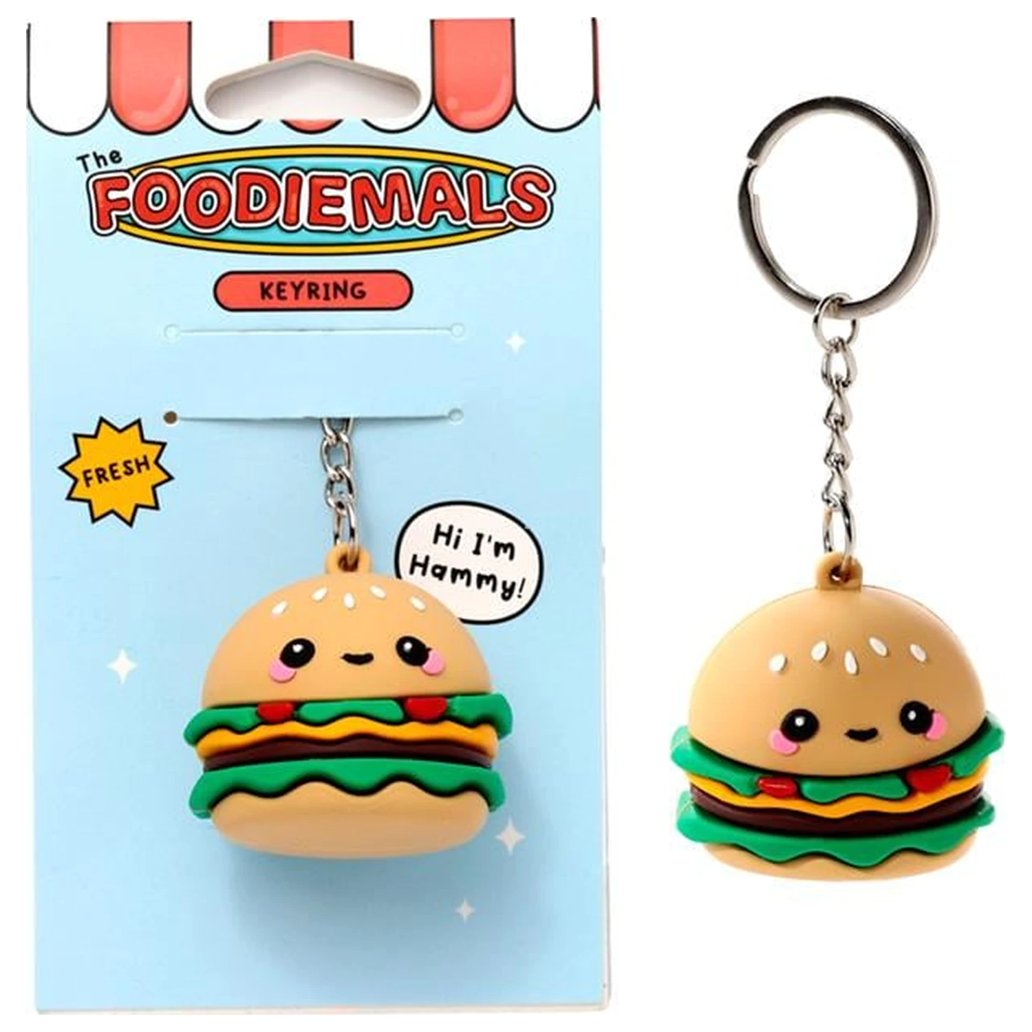 KAWAII Hammy the Burger PVC 3D kulcstartó termékfotó