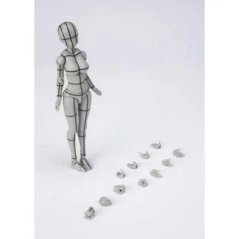 Kentaro Yabuki Deluxe Mujer Wireframe Grey Body Chan SH Figuarts figura 13cm termékfotó