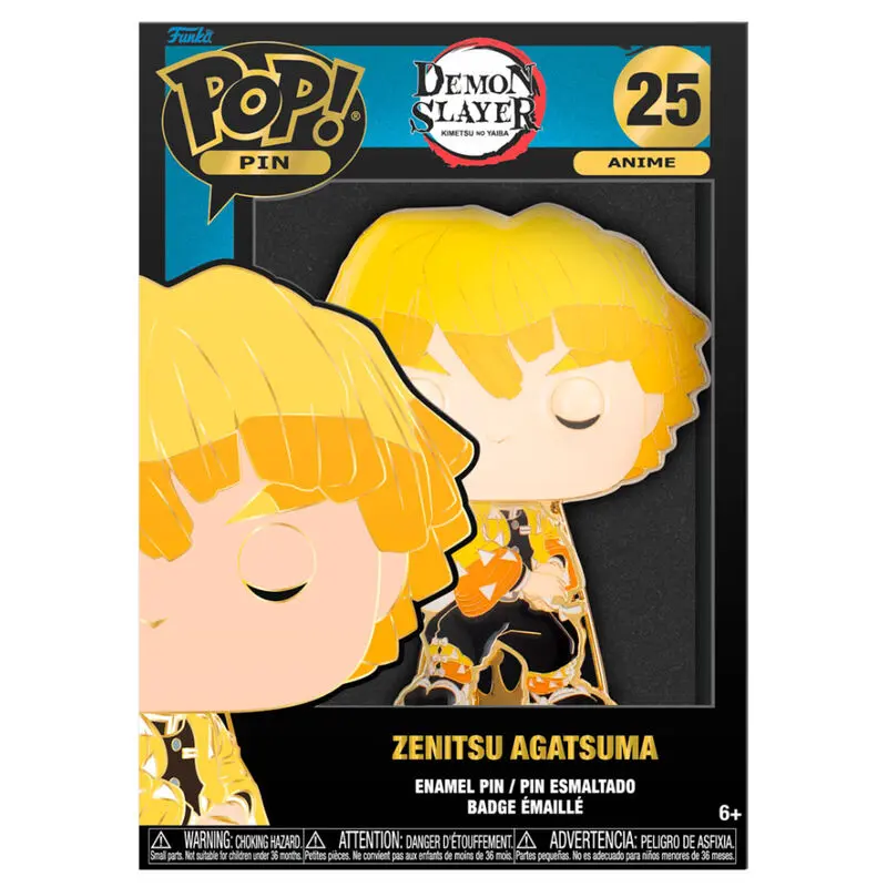 Demon Slayer Kimetsu No Yaiba Zenitsu Agatsuma Big  Enamel POP Pin 10cm termékfotó