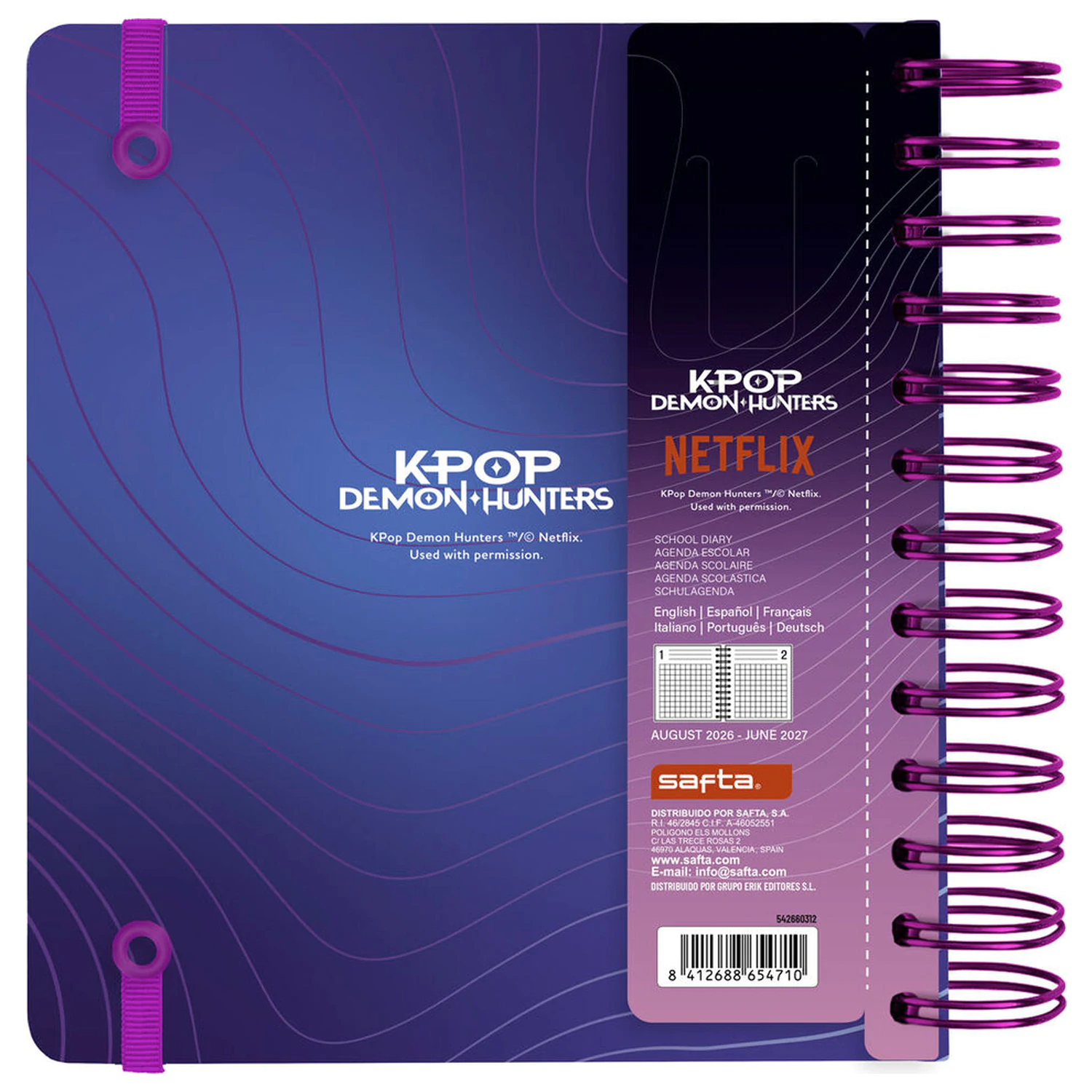 KPop Demon Hunters 2026/2027 iskolai naptár termékfotó