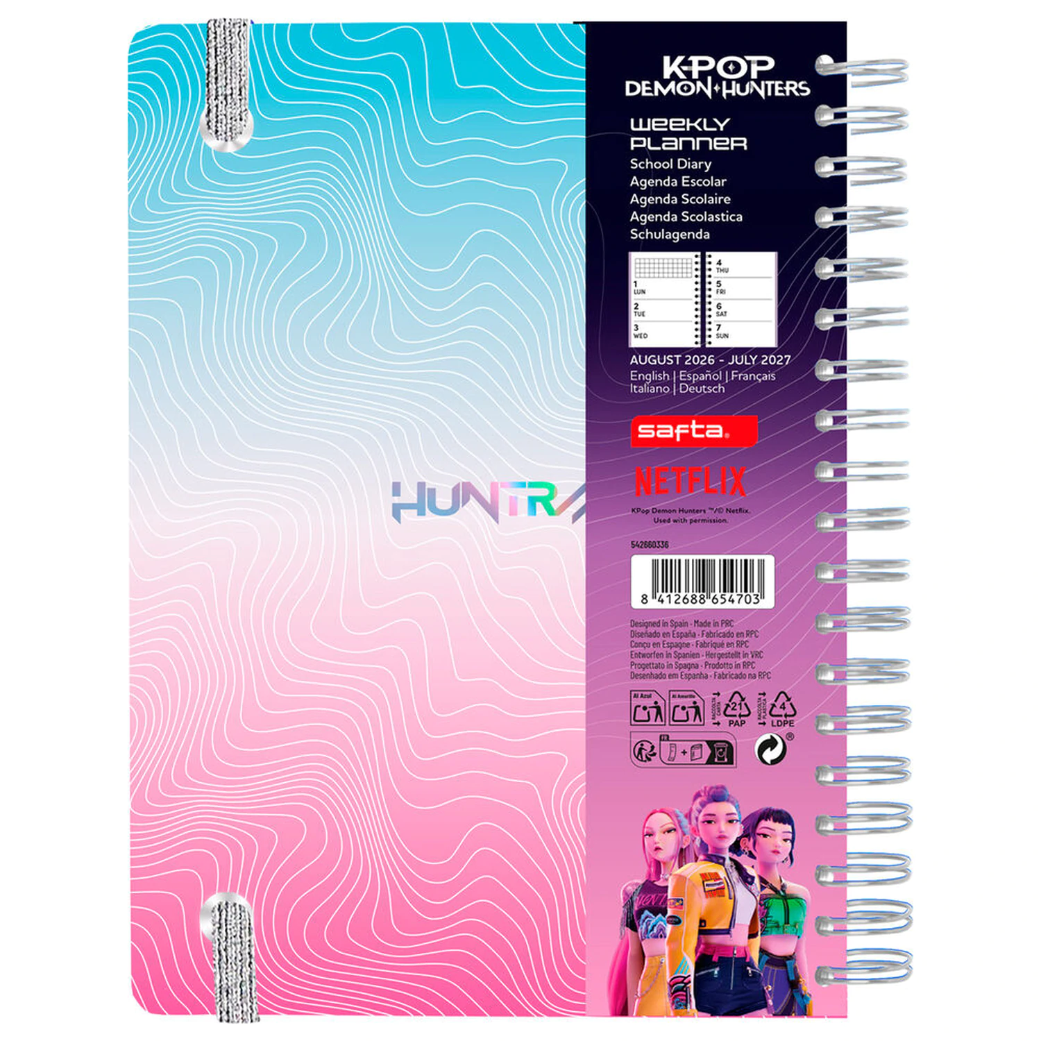 KPop Demon Hunters 2026/2027 iskolai naptár termékfotó