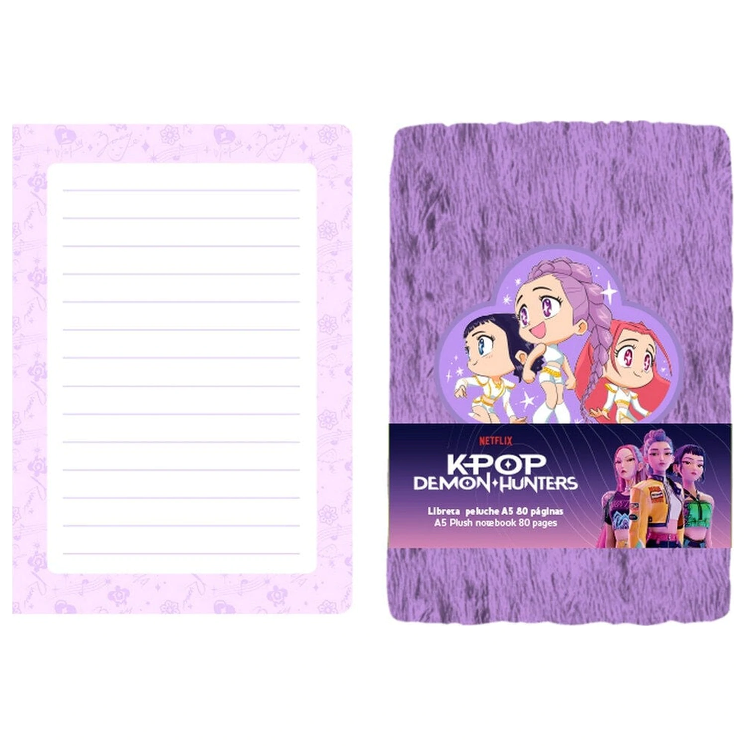 Kpop Demon Hunters Chibi A5 plüss jegyzetfüzet termékfotó