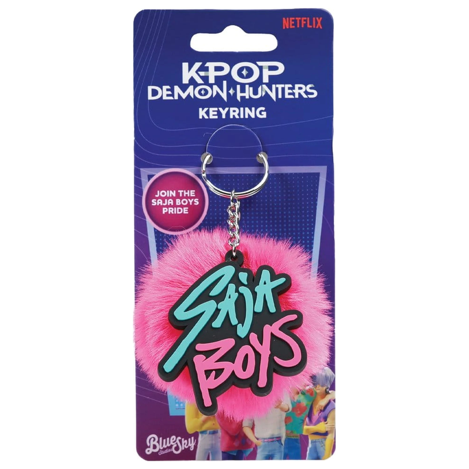 KPop Demon Hunters Saja Boys Pom Pom kulcstartó termékfotó