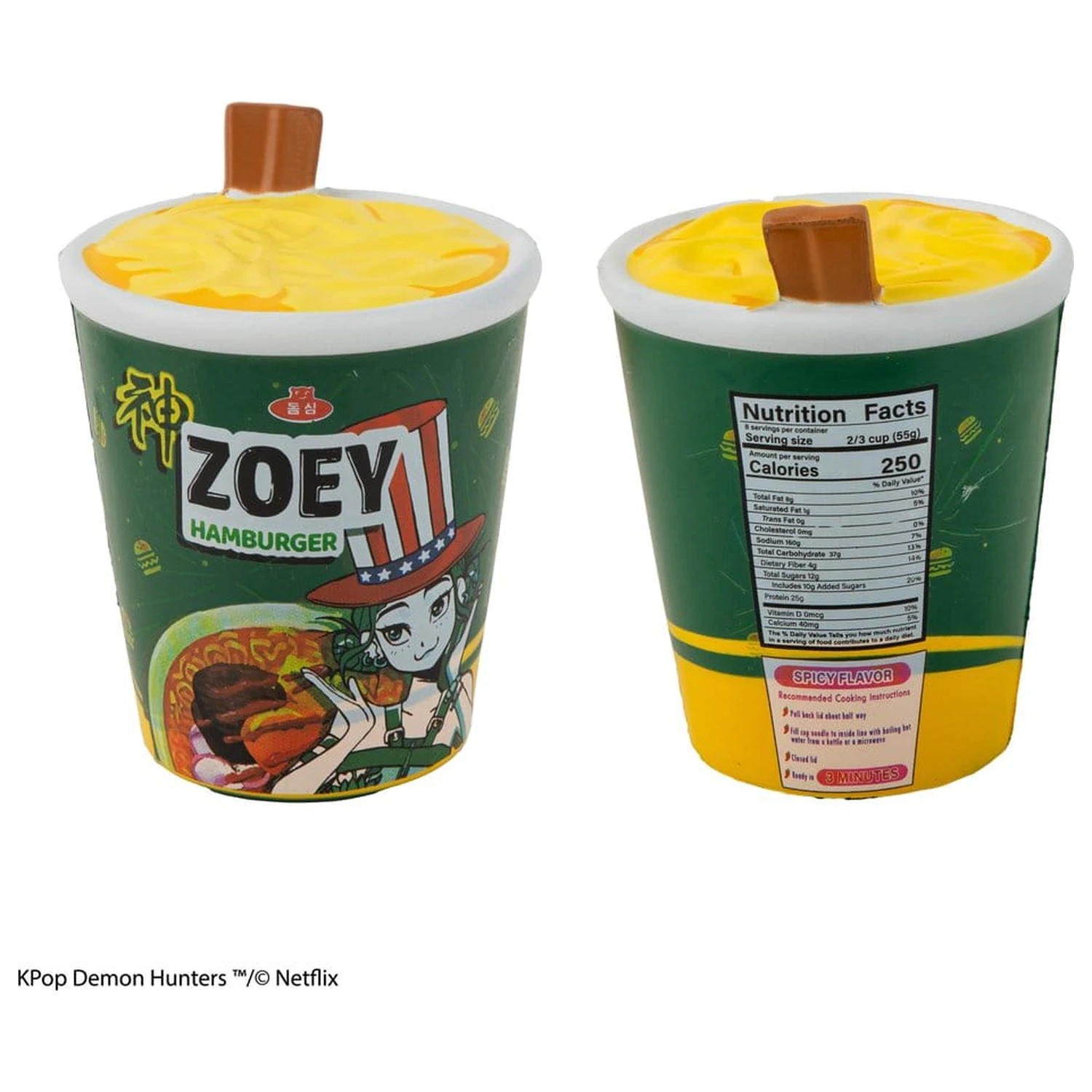 KPop Demon Hunters Squishy Zoey Hamburger Noodles Anti Stress figura termékfotó