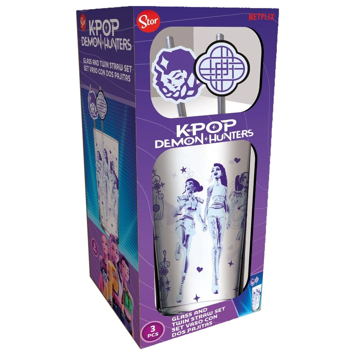 KPop Demon Hunters  üvegpohár szívószállal 485 ml termékfotó