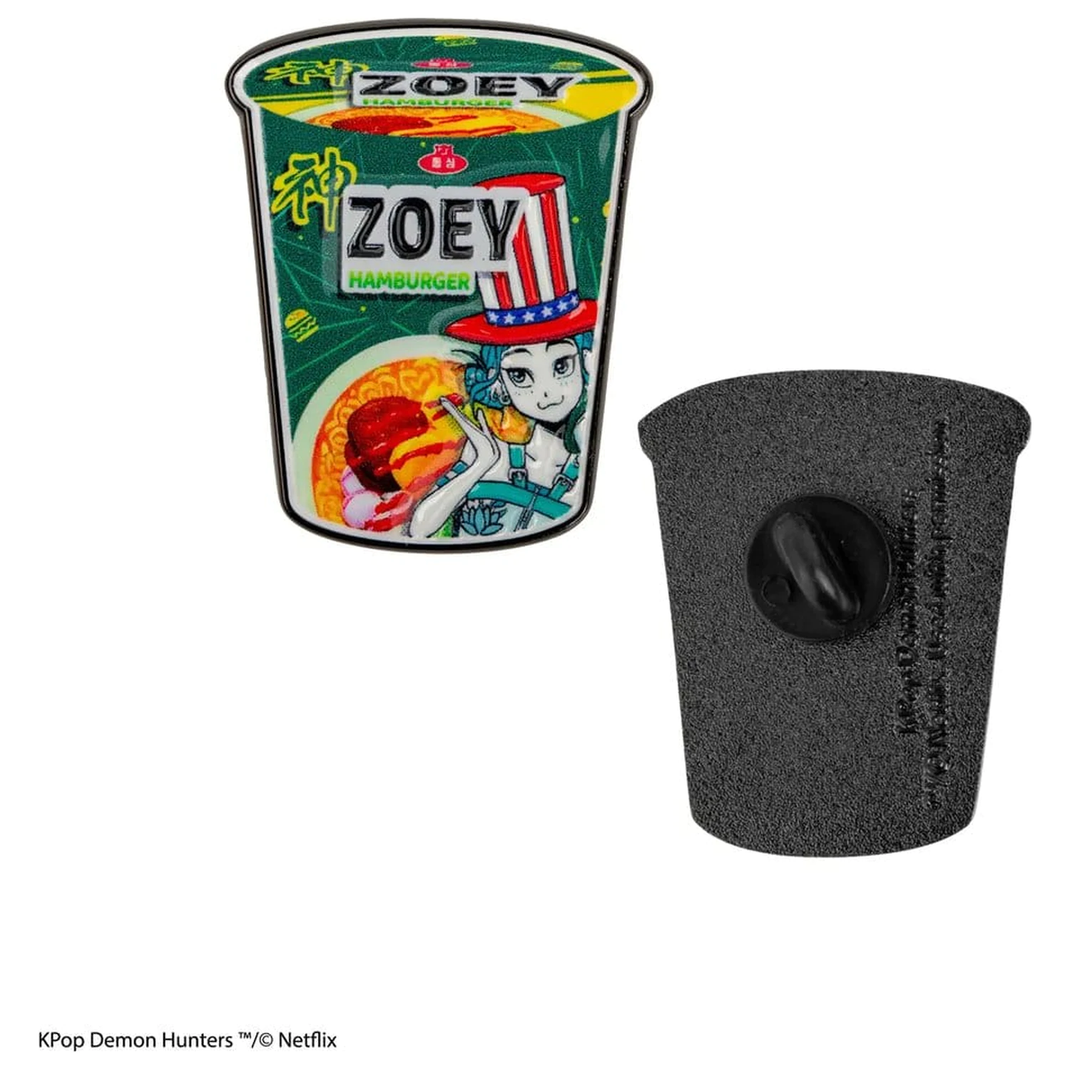 KPop Demon Hunters Zoey Hamburger Noodles kitűző termékfotó