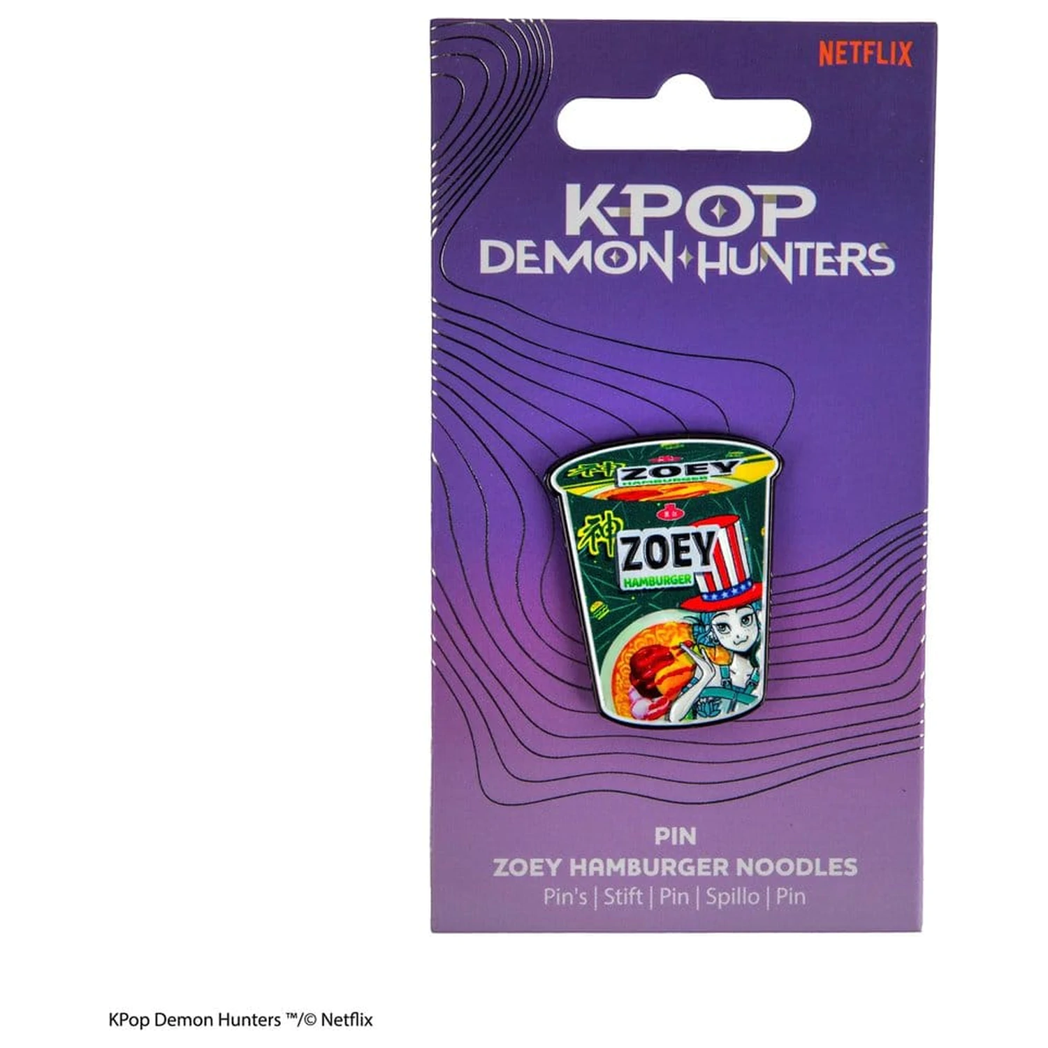 KPop Demon Hunters Zoey Hamburger Noodles kitűző termékfotó