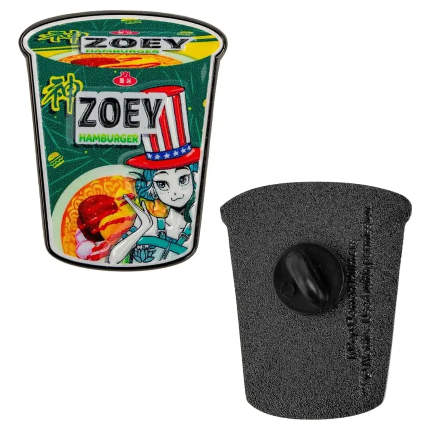 KPop Demon Hunters Zoey Hamburger Noodles kitűző termékfotó
