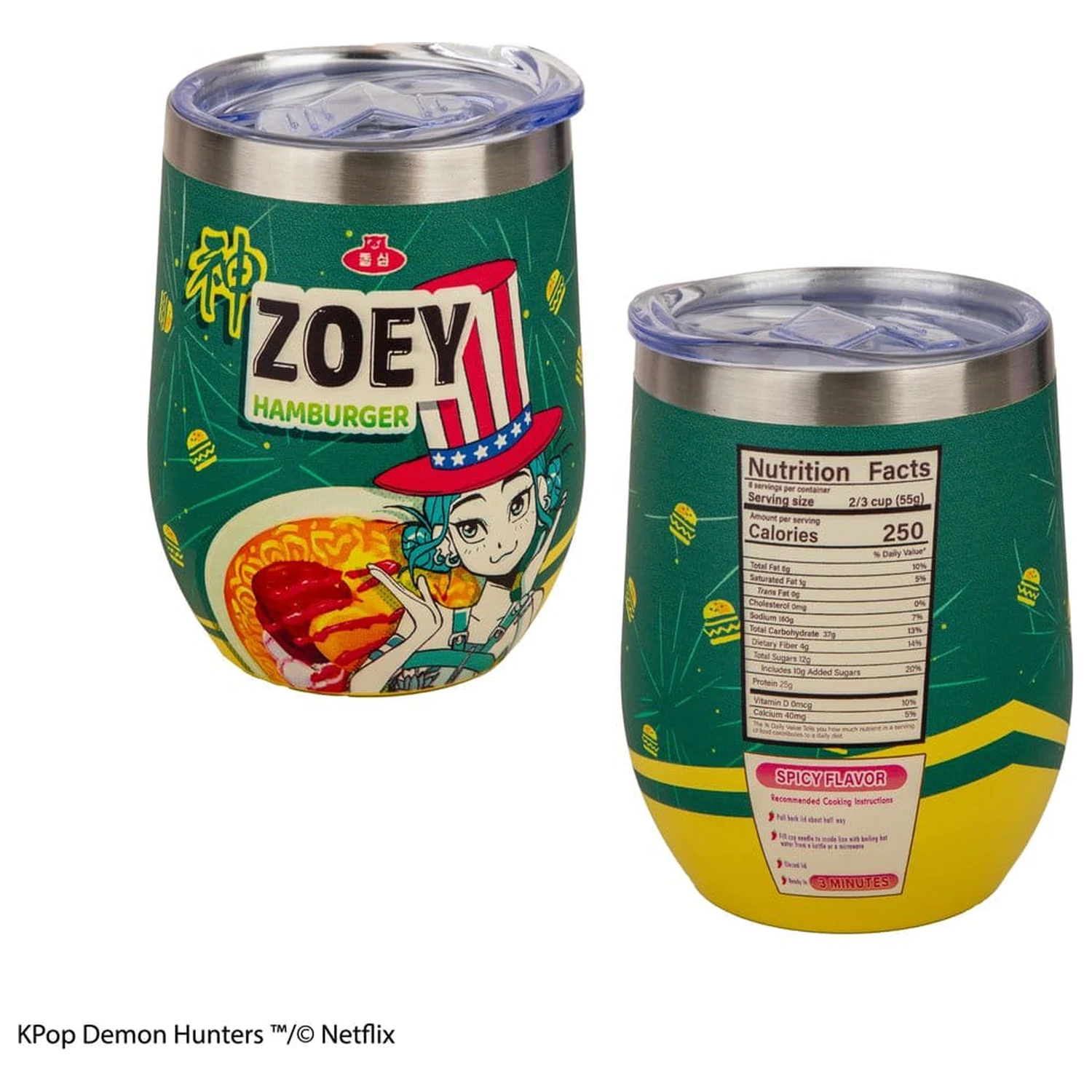 KPop Demon Hunters Zoey Hamburger utazó bögre  termékfotó