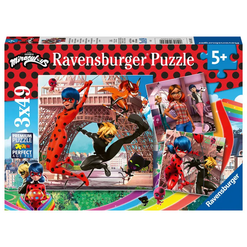 Lady Bug Miraculous puzzle 3x49db-os termékfotó