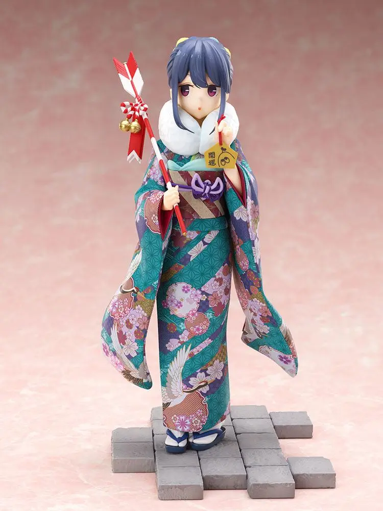 Laid-Back Camp 1/7 Rin Shima Furisode Ver. PVC szobor figura 21 cm termékfotó