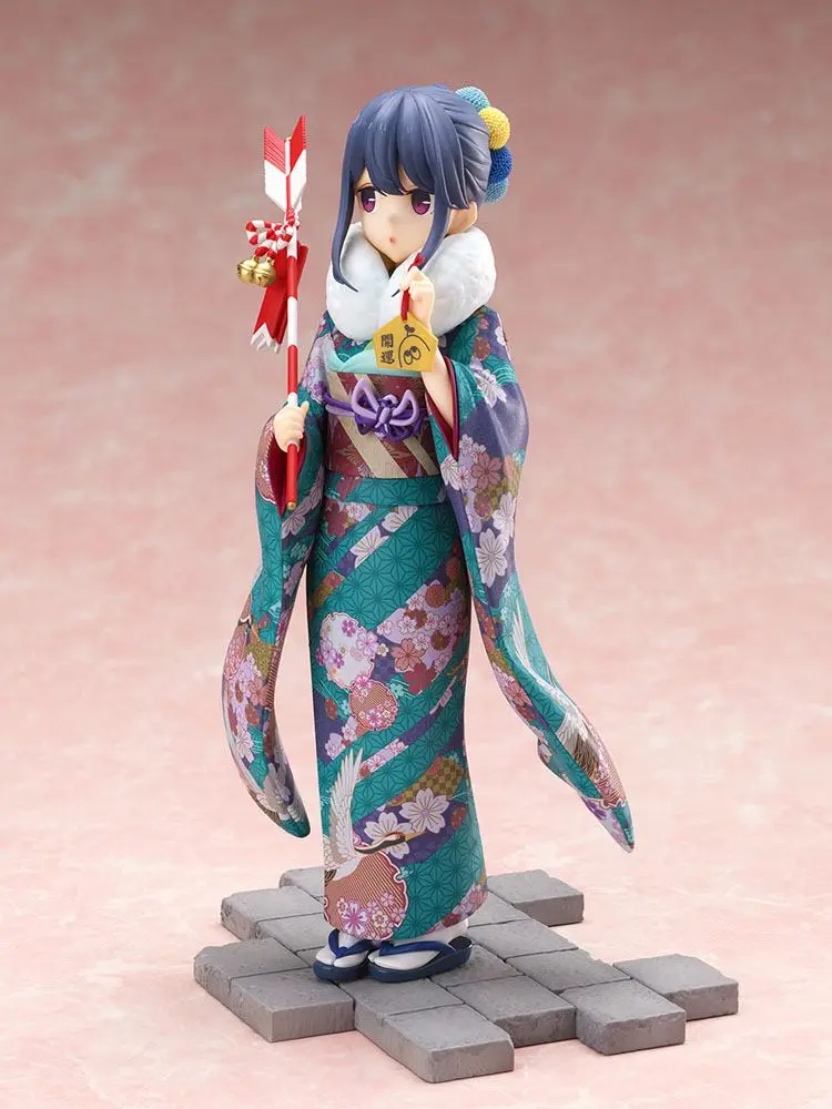 Laid-Back Camp 1/7 Rin Shima Furisode Ver. PVC szobor figura 21 cm termékfotó