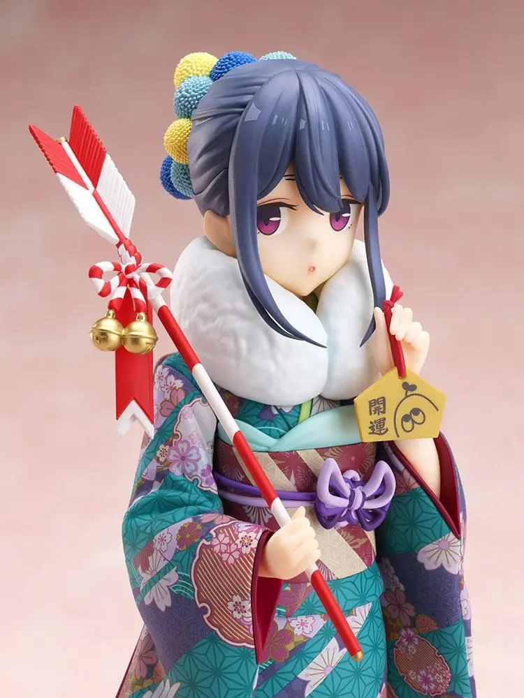 Laid-Back Camp 1/7 Rin Shima Furisode Ver. PVC szobor figura 21 cm termékfotó