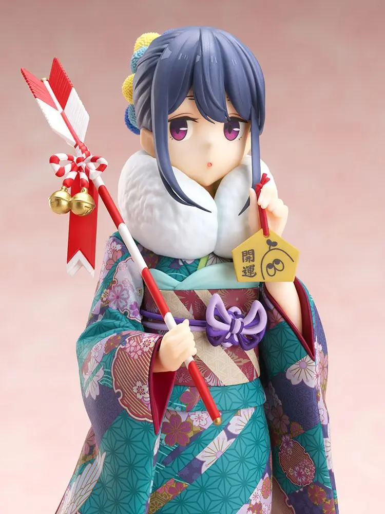 Laid-Back Camp 1/7 Rin Shima Furisode Ver. PVC szobor figura 21 cm termékfotó