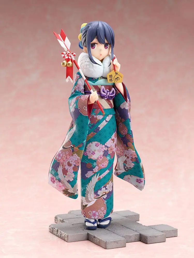Laid-Back Camp 1/7 Rin Shima Furisode Ver. PVC szobor figura 21 cm termékfotó