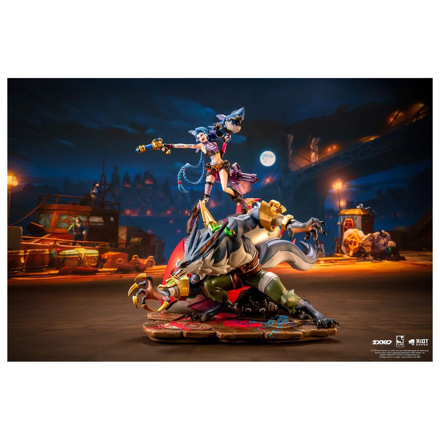 League of Legends 1/10 2XKO Jinx & Warwick Diorama szobor figura 37 cm  termékfotó