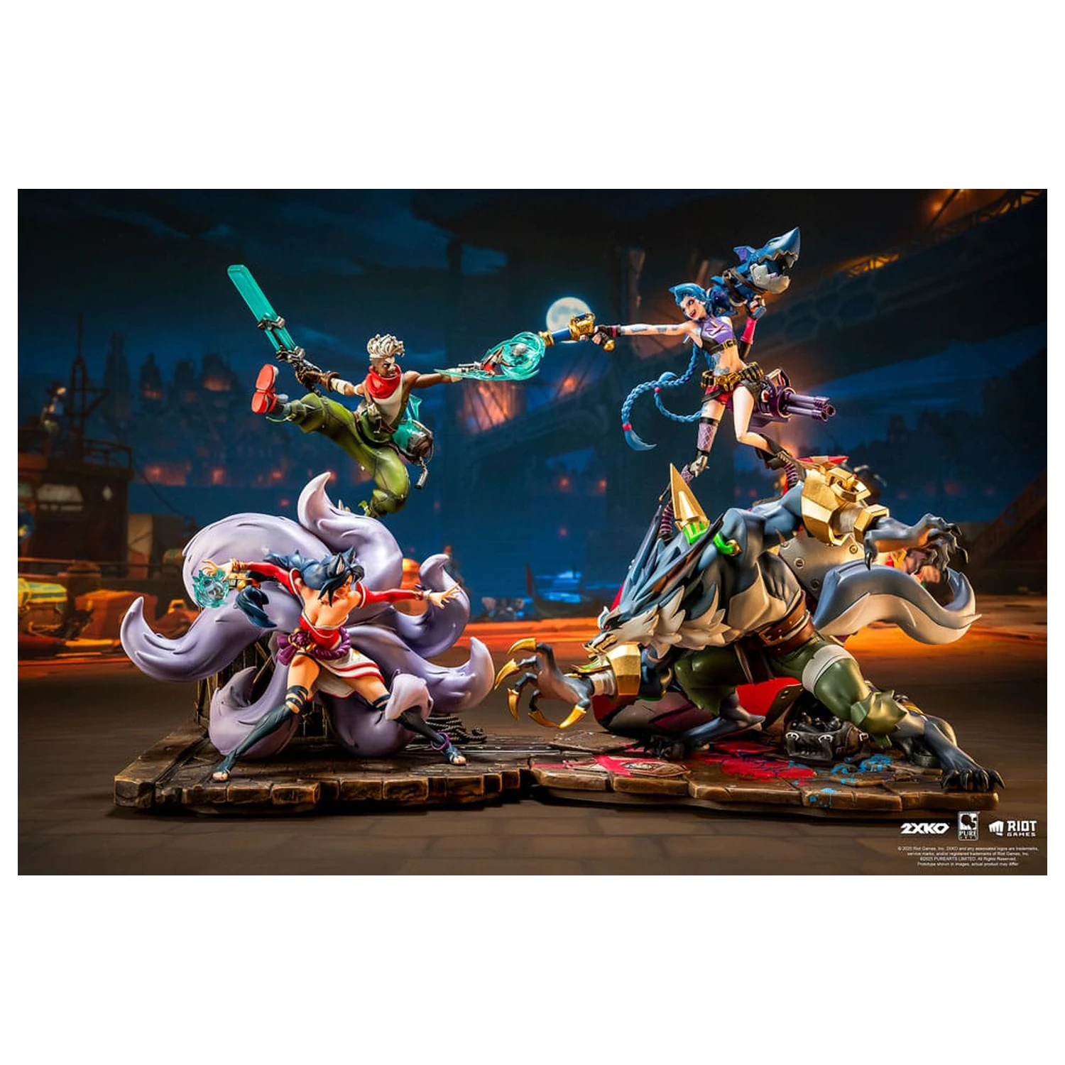 League of Legends 1/10 2XKO Jinx & Warwick Diorama szobor figura 37 cm  termékfotó