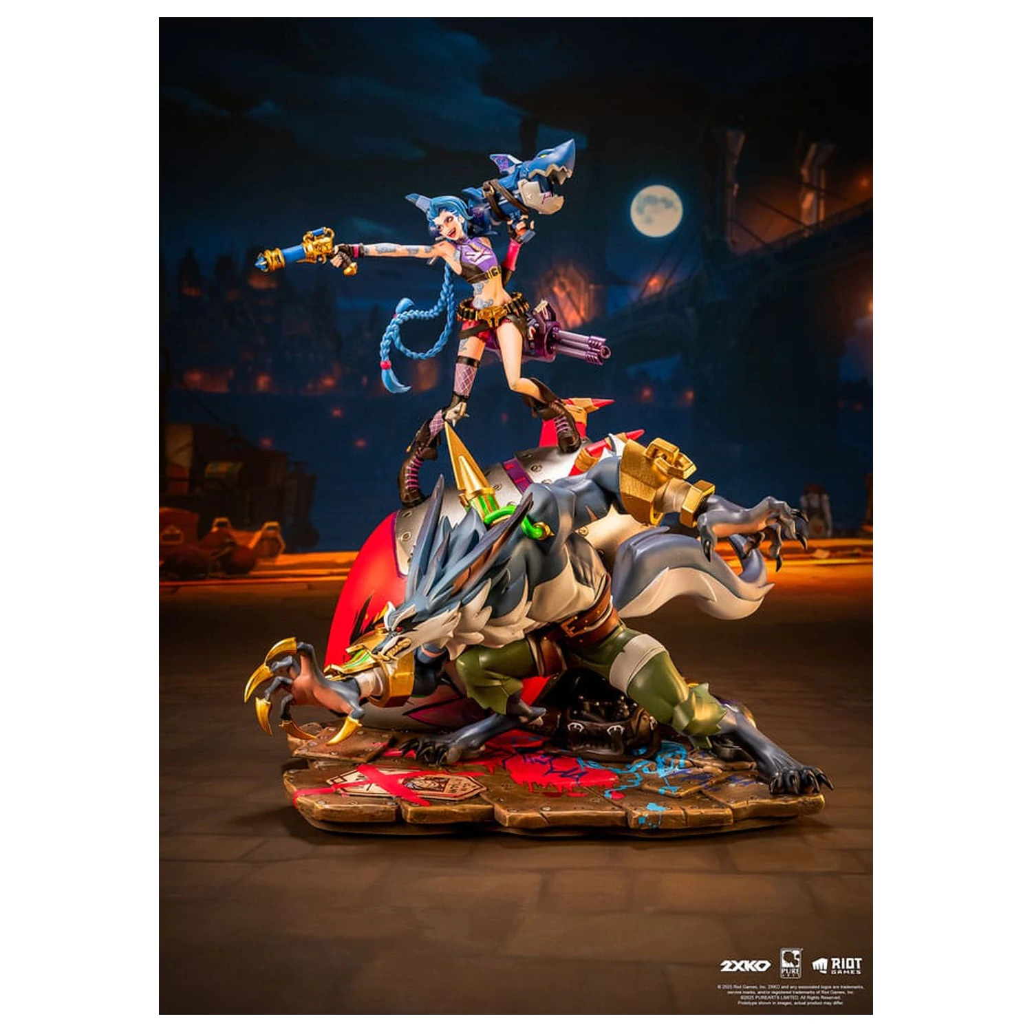 League of Legends 1/10 2XKO Jinx & Warwick Diorama szobor figura 37 cm  termékfotó