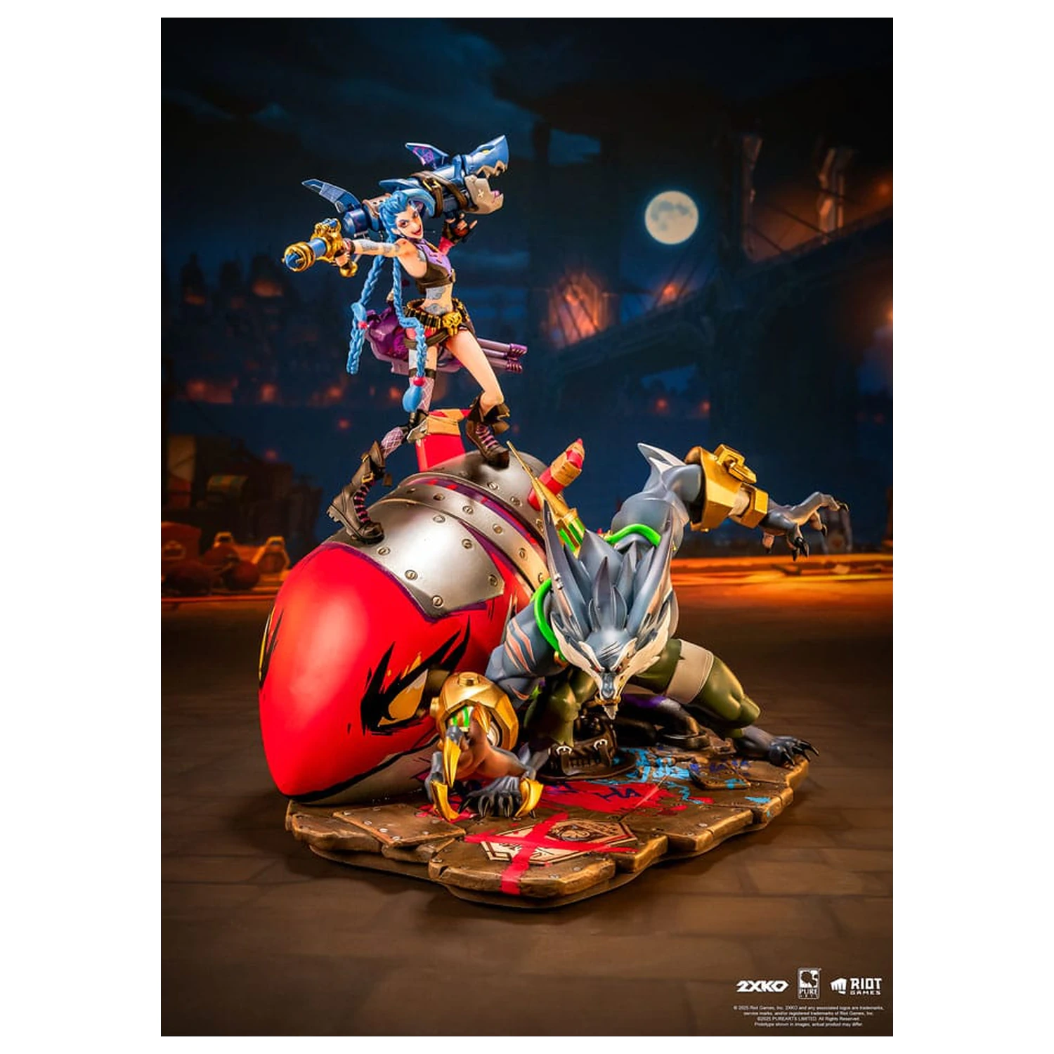 League of Legends 1/10 2XKO Jinx & Warwick Diorama szobor figura 37 cm  termékfotó