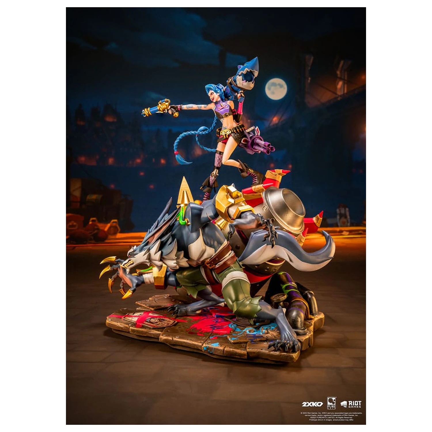League of Legends 1/10 2XKO Jinx & Warwick Diorama szobor figura 37 cm  termékfotó