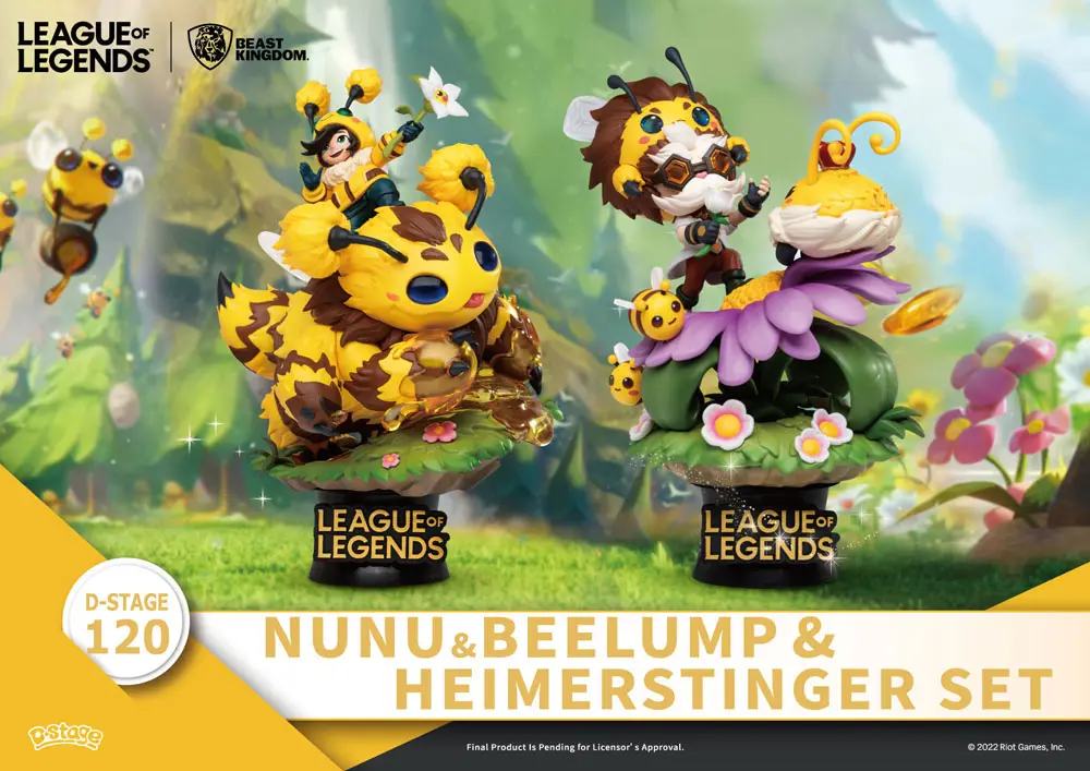 League of Legends D-Stage  Nunu &amp; Beelump &amp; Heimerstinger PVC Diorama szobor figura 16 cm termékfotó