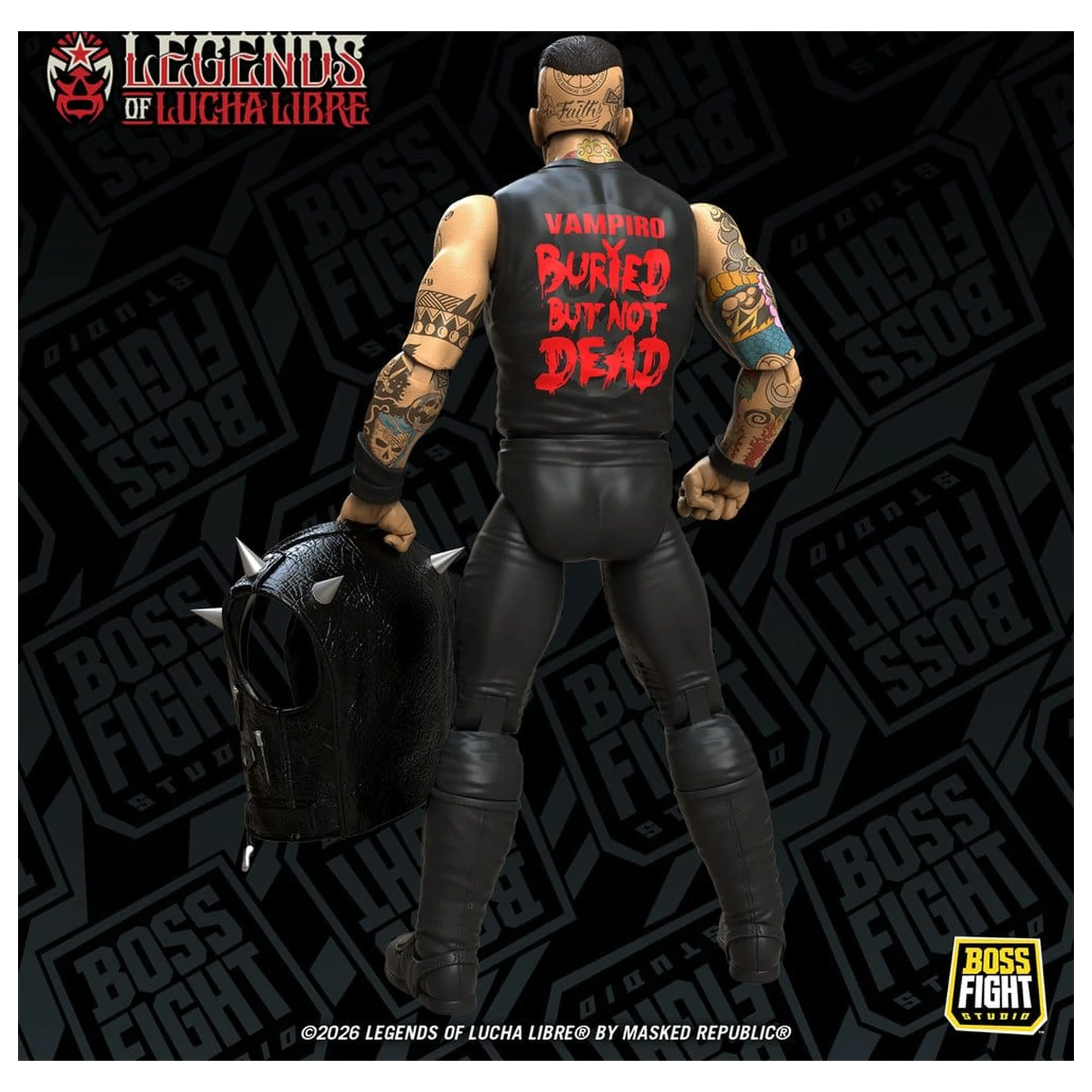 Legends of Lucha Libre Fanaticos Vampiro Coffin Box Resurrected akciófigura 15 cm termékfotó