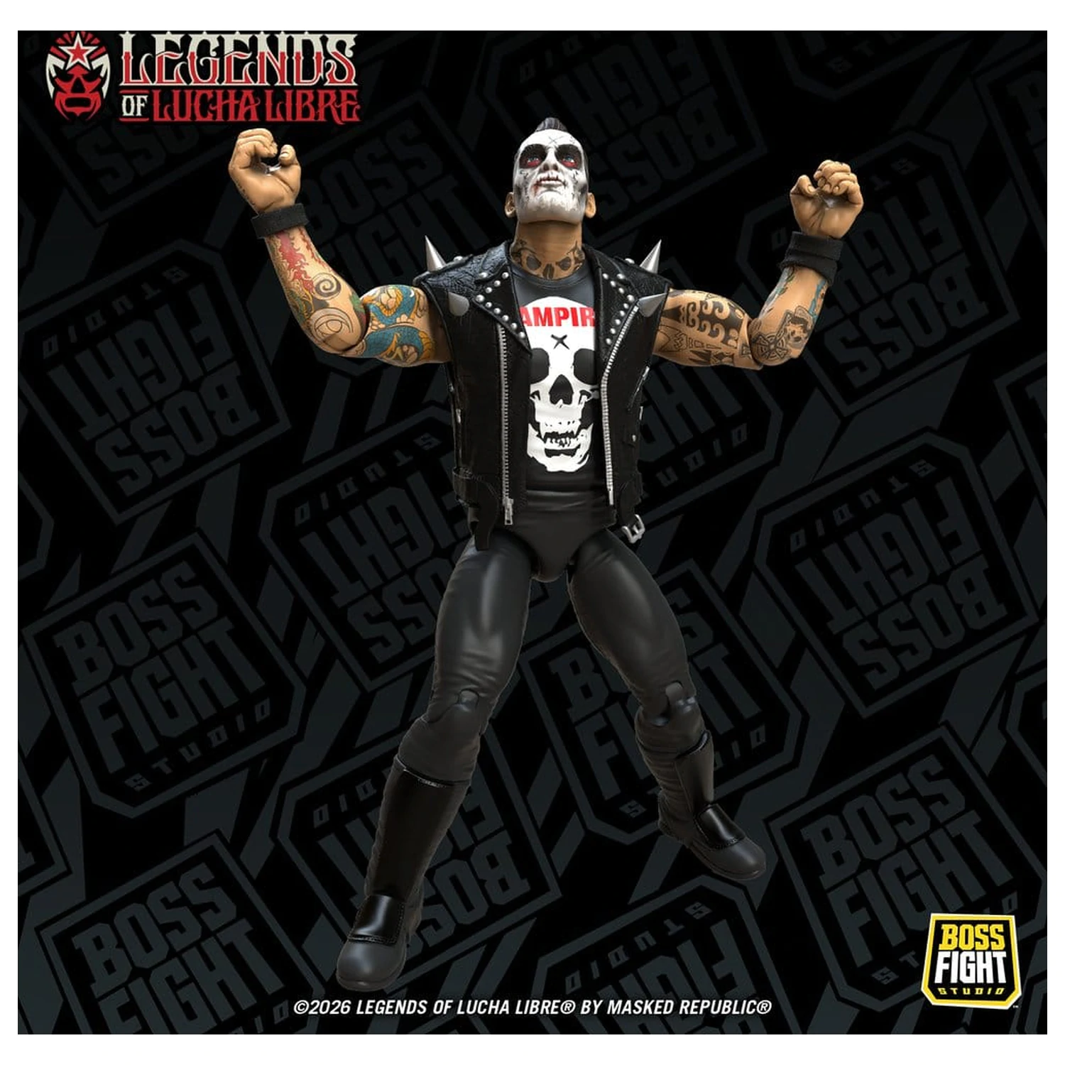 Legends of Lucha Libre Fanaticos Vampiro Coffin Box Resurrected akciófigura 15 cm termékfotó