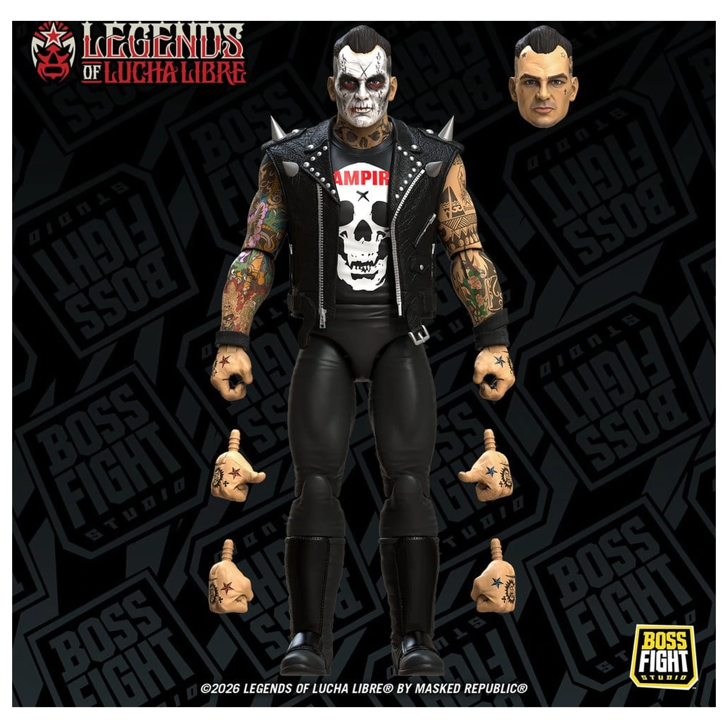 Legends of Lucha Libre Fanaticos Vampiro Coffin Box Resurrected akciófigura 15 cm termékfotó