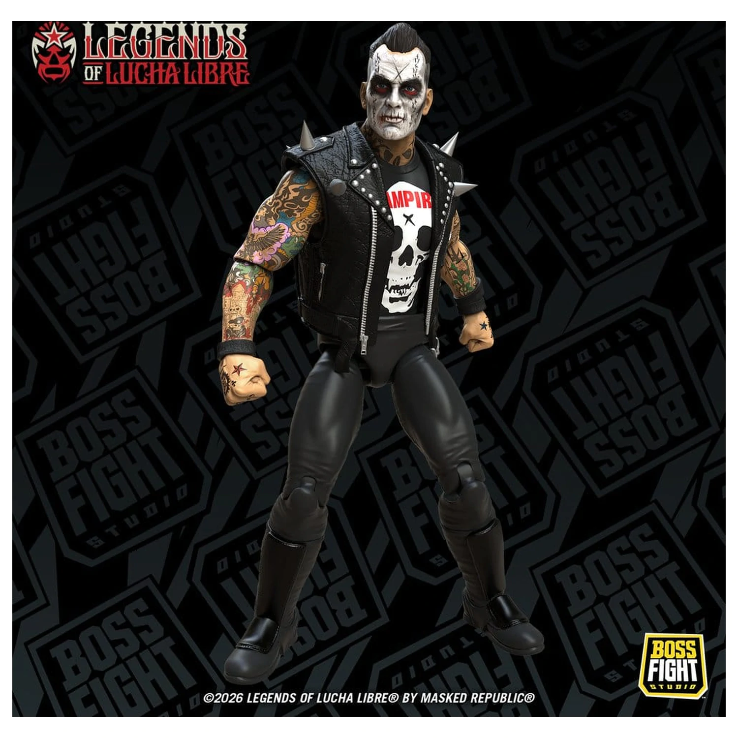 Legends of Lucha Libre Fanaticos Vampiro Coffin Box Resurrected akciófigura 15 cm termékfotó