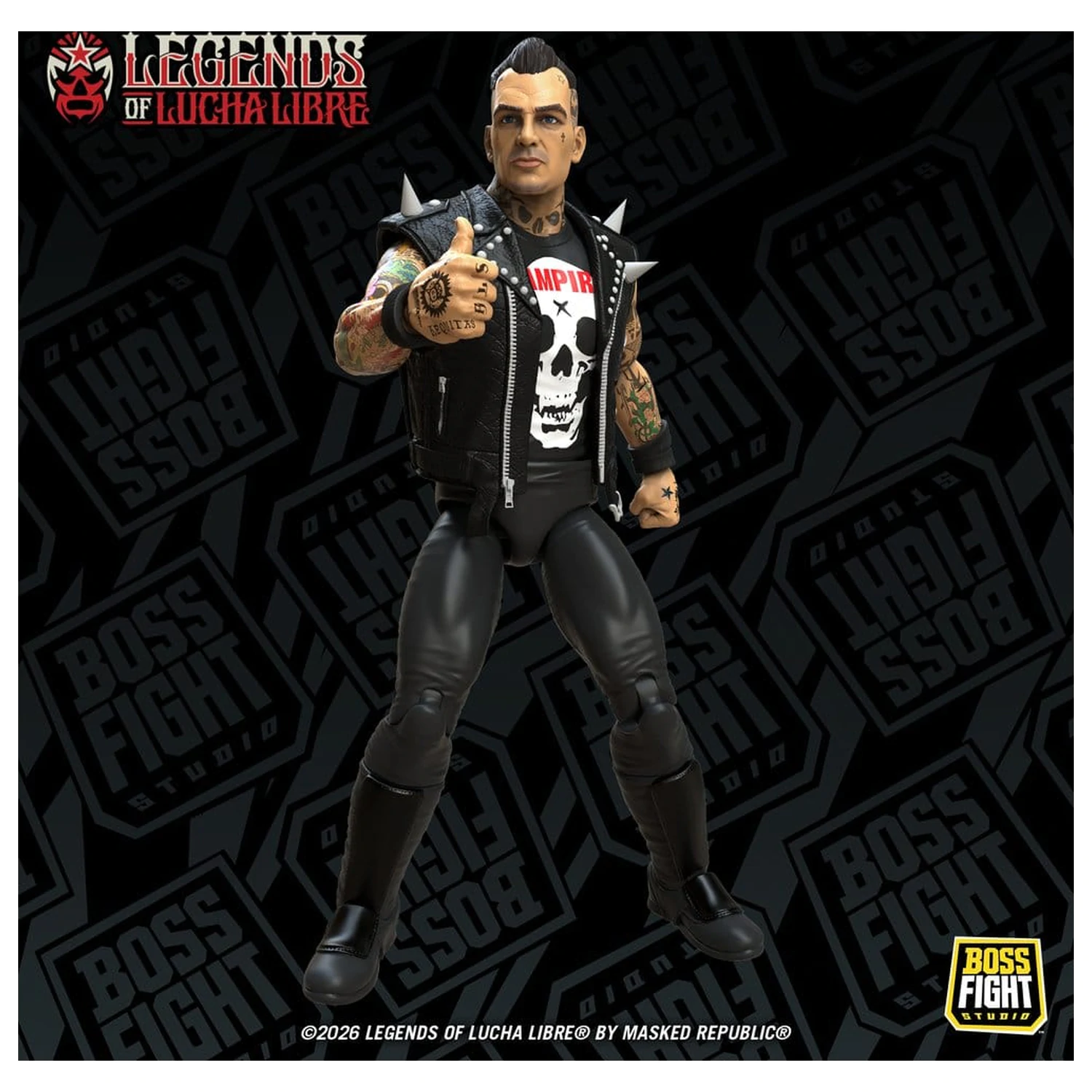 Legends of Lucha Libre Fanaticos Vampiro Coffin Box Resurrected akciófigura 15 cm termékfotó