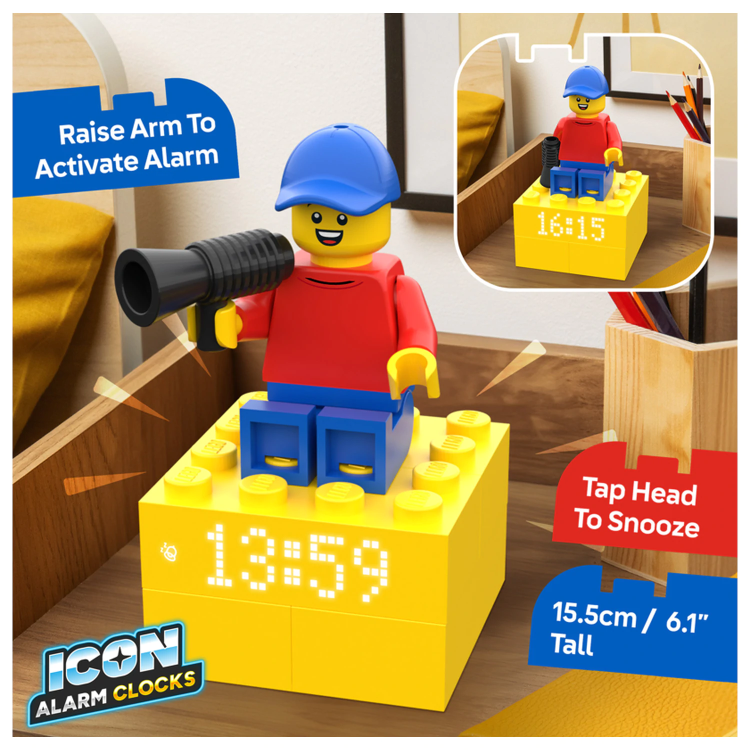 LEGO ébresztőóra 15 cm termékfotó