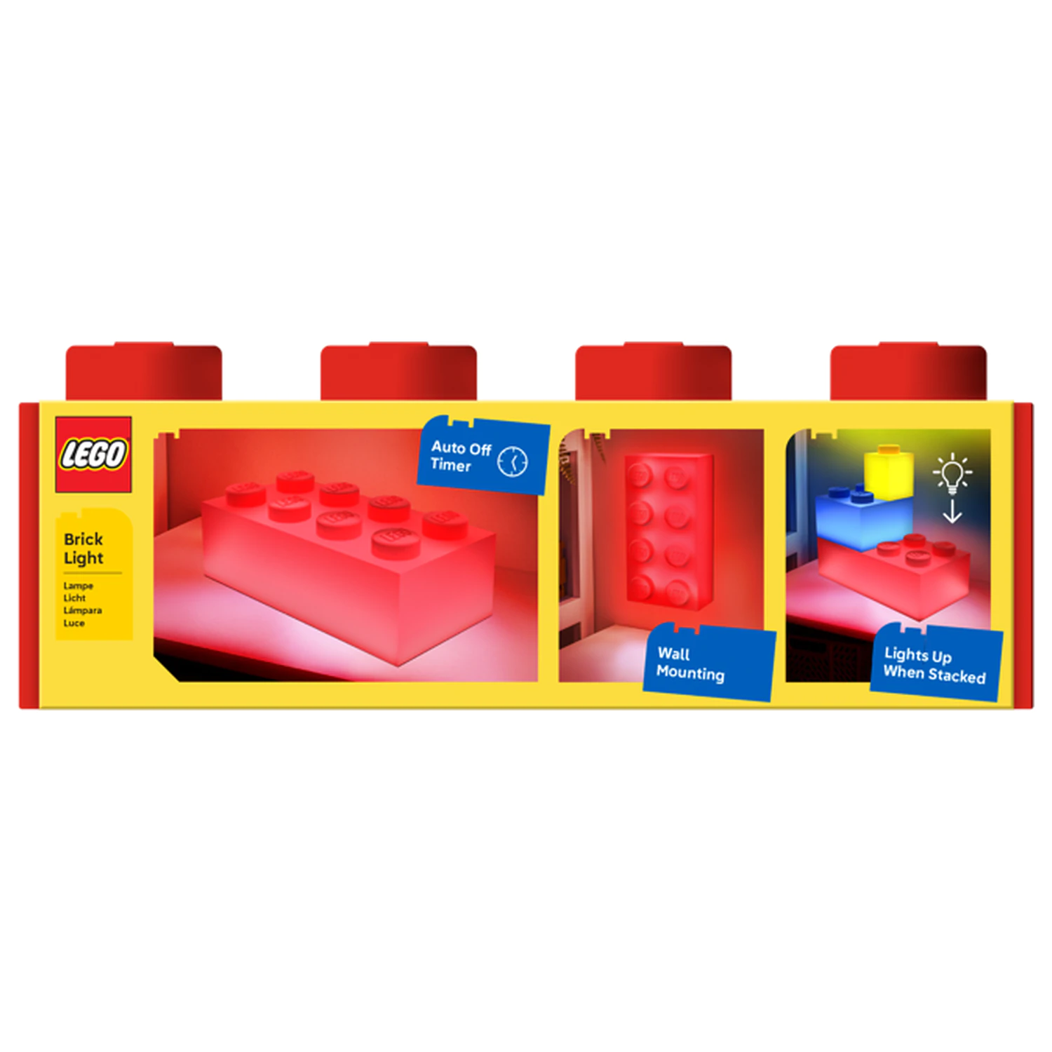 LEGO Red Brick 4x2 Light lámpa 31x15cm termékfotó