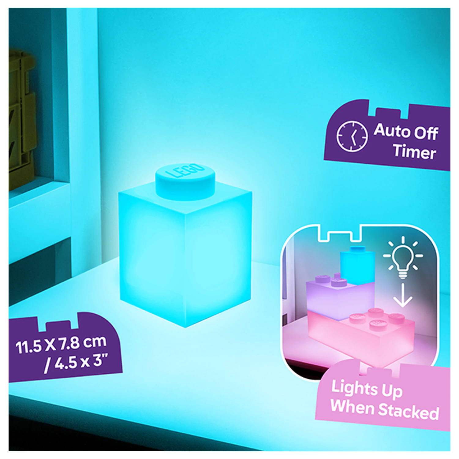 LEGO Turquoise Brick 1x1 Brick Light lámpa termékfotó