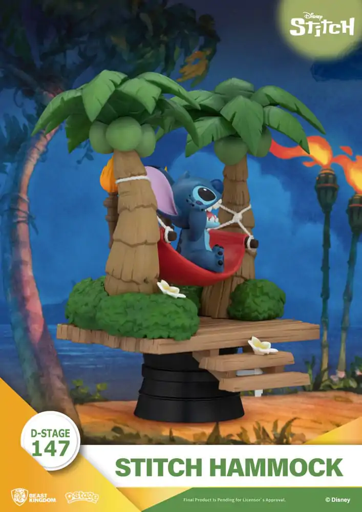 Lilo &amp; Stitch D-Stage Stitch Hammock PVC Diorama szobor figura 13 cm termékfotó