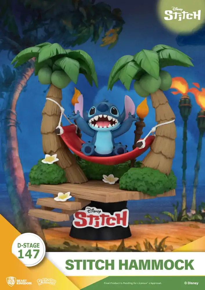 Lilo &amp; Stitch D-Stage Stitch Hammock PVC Diorama szobor figura 13 cm termékfotó