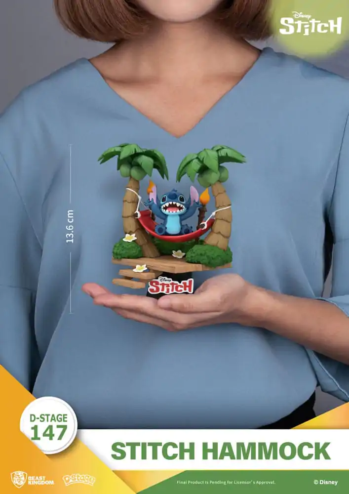 Lilo &amp; Stitch D-Stage Stitch Hammock PVC Diorama szobor figura 13 cm termékfotó