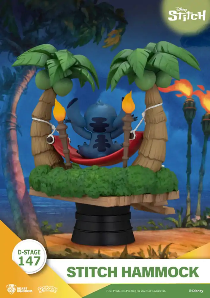 Lilo &amp; Stitch D-Stage Stitch Hammock PVC Diorama szobor figura 13 cm termékfotó