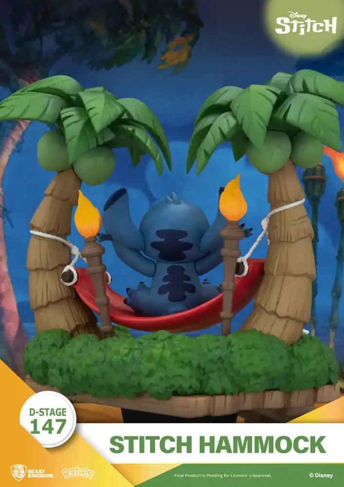 Lilo &amp; Stitch D-Stage Stitch Hammock PVC Diorama szobor figura 13 cm termékfotó
