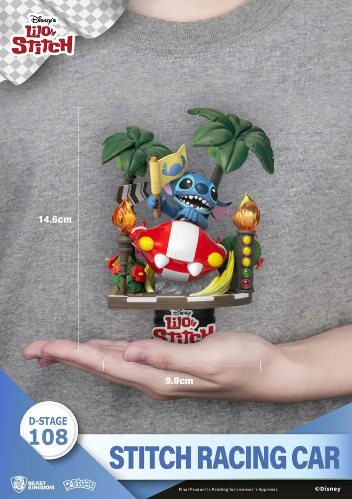 Lilo &amp; Stitch D-Stage Stitch Racing Car Closed Box Version PVC Diorama 15 cm termékfotó