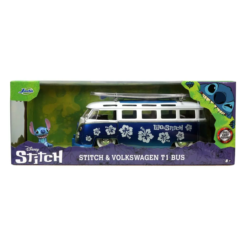 Lilo &amp; Stitch Hollywood Rides Diecast Model 1/24 1962 VW Bus és Stitch figura termékfotó