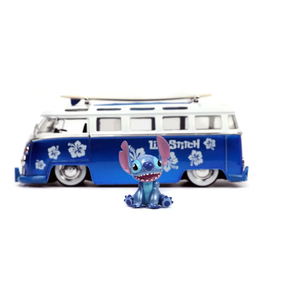 Lilo &amp; Stitch Hollywood Rides Diecast Model 1/24 1962 VW Bus és Stitch figura termékfotó