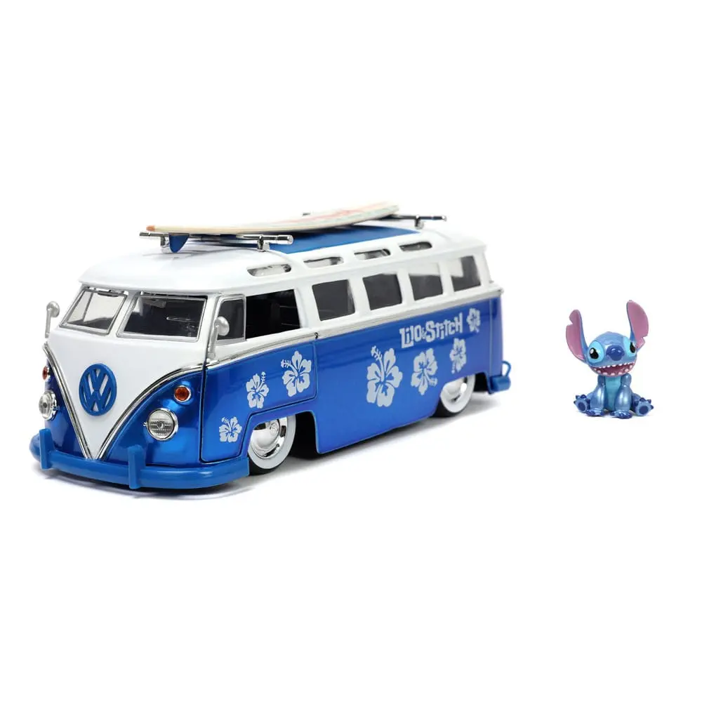Lilo &amp; Stitch Hollywood Rides Diecast Model 1/24 1962 VW Bus és Stitch figura termékfotó