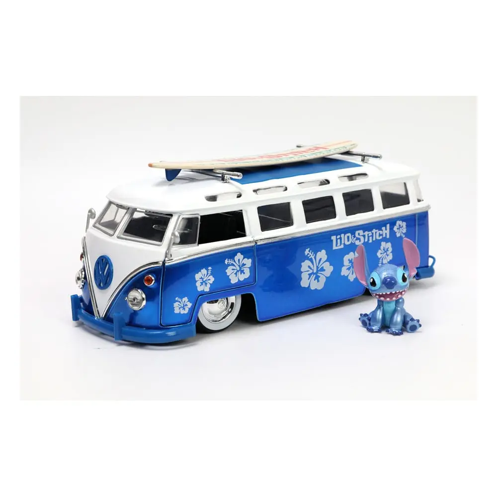 Lilo &amp; Stitch Hollywood Rides Diecast Model 1/24 1962 VW Bus és Stitch figura termékfotó