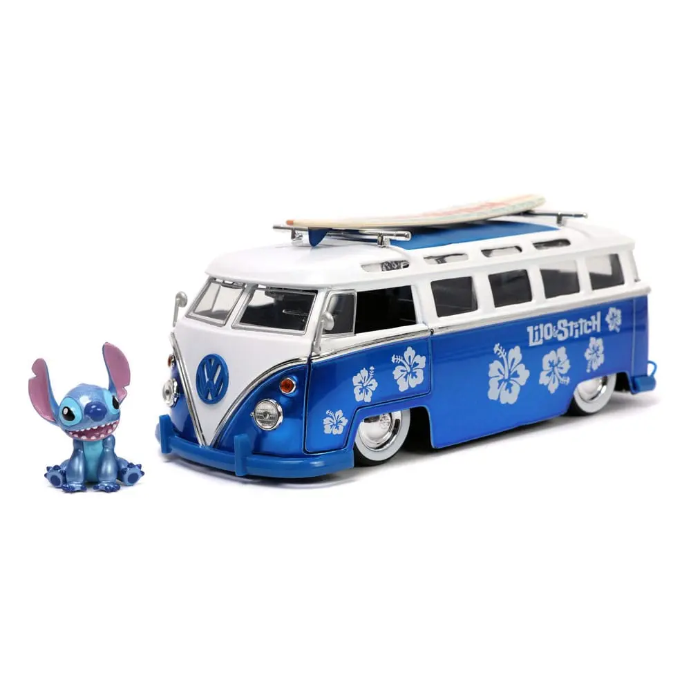 Lilo &amp; Stitch Hollywood Rides Diecast Model 1/24 1962 VW Bus és Stitch figura termékfotó