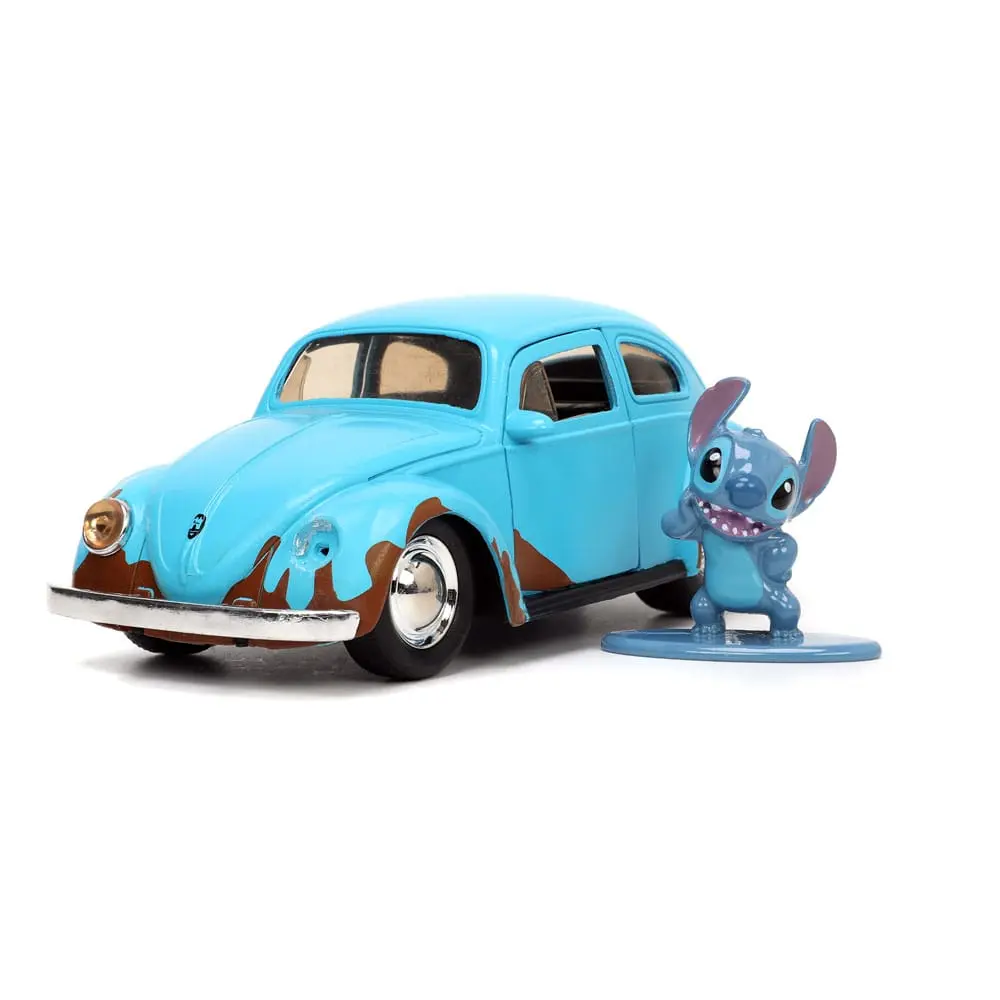 Lilo &amp; Stitch Hollywood Rides Diecast Model 1/32 Blue Volkswagen Beetle és figura termékfotó